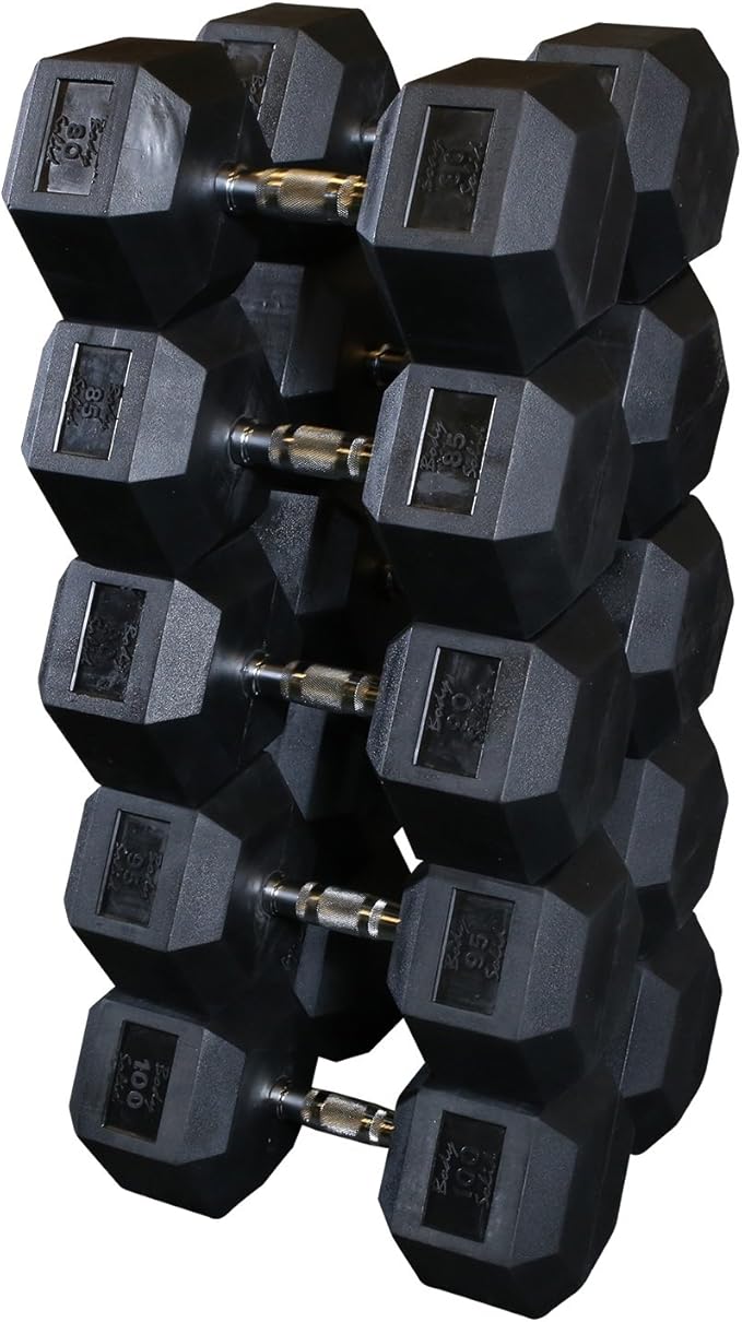 SDS900 - Grey Hex Dumbell set 80-100lb pairs Body-Solid