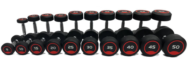 5LB-50LB Pro Style Rubber Dumbbell Set Pure Craft Industries
