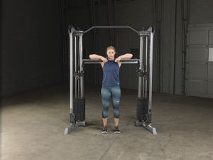 Connect the Dual Weight Stacks
Now you can take full advantage your Body-Solid functional training center's dual weight stacks with the GDCC Functional Trainer press bar. By connecting the GDCC to both racks of the Body-Solid GDCC210, you can use both stacks simultaneously for a smooth, unilateral movement.