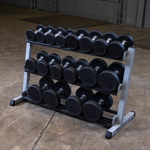 3 Tier Horizontal 48" Dumbell Rack - BLACK