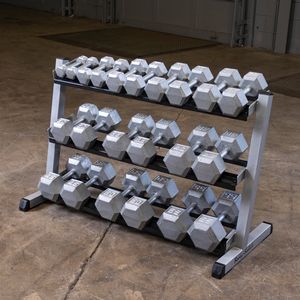 3 Tier Horizontal 48" Dumbell Rack - BLACK
