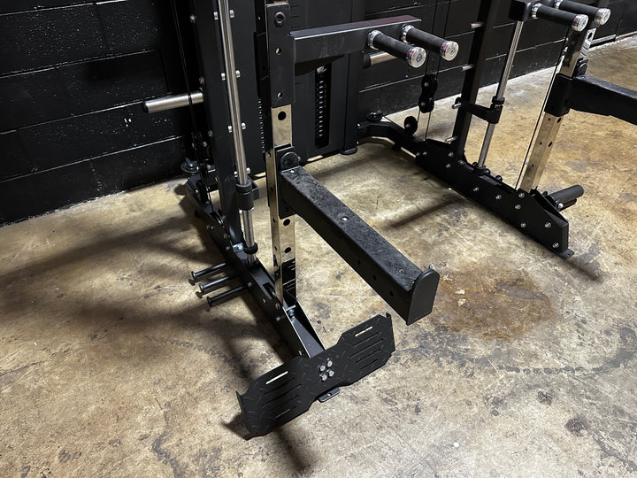 Multi-Functional Gym Smith Machine With Lat Pull Down Seat Attachment Q-1028 Pure Craft Industries