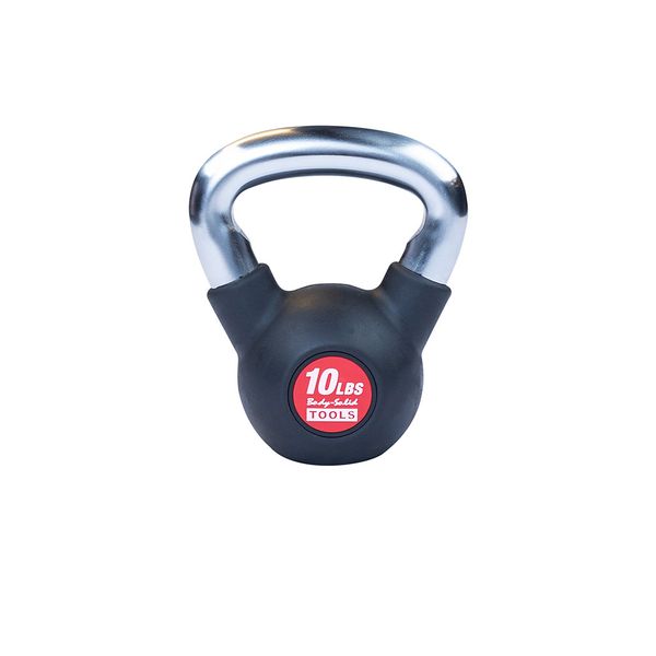 KBZ10 - Chrome, Rubber Kettlebell 10lb Body-Solid