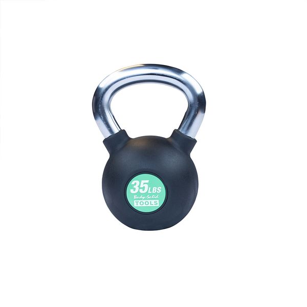 KBZ35 - Chrome, Rubber Kettlebell 35lb Body-Solid
