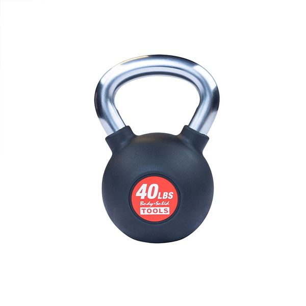 KBZ40 - Chrome, Rubber Kettlebell 40lb Body-Solid