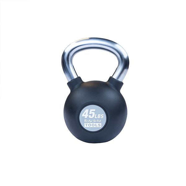 KBZ45 - Chrome, Rubber Kettlebell 45lb Body-Solid