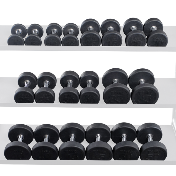 SDPS550 - Rubber Round Dumbell 5-50lb pairs Body-Solid