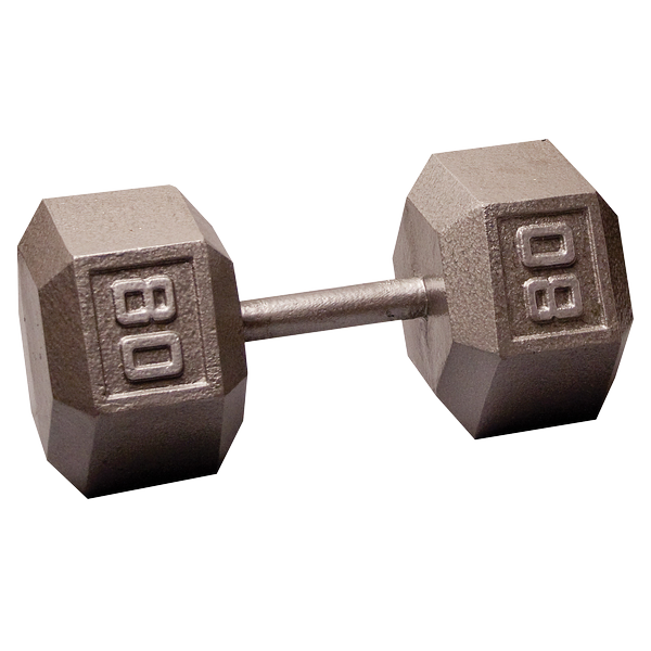 SDX80 - 80 Lb. Cast Iron Hex Dumbbell - Body-Solid