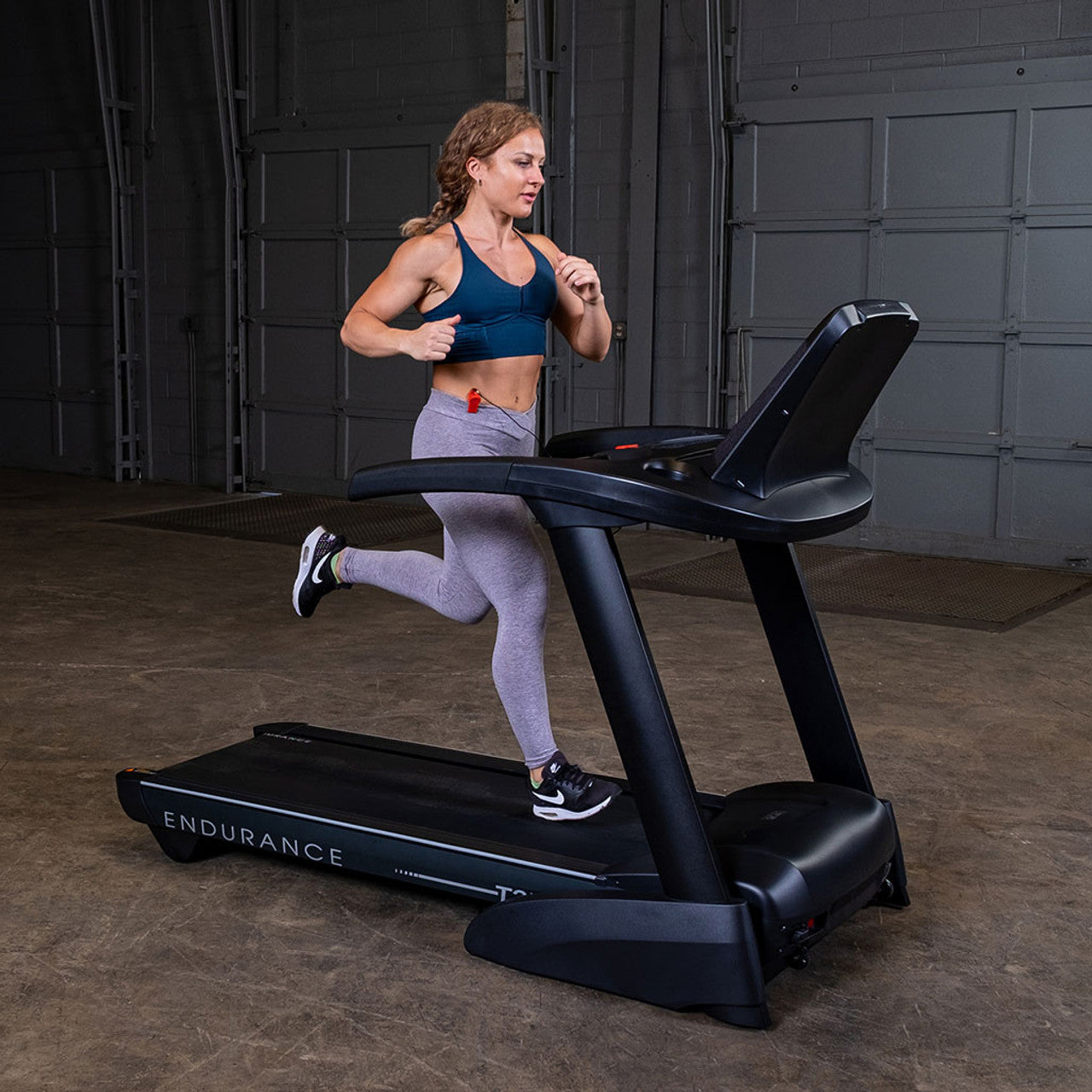 Body-Solid (T25) Foldable Incline Treadmill for Jogging & Walking, 400lbs. Weight Capacity, 4 HP Electric Motor Running Machine with Anti-Static Carbon Woven Belt, Speed Range 1-10 mph, Black