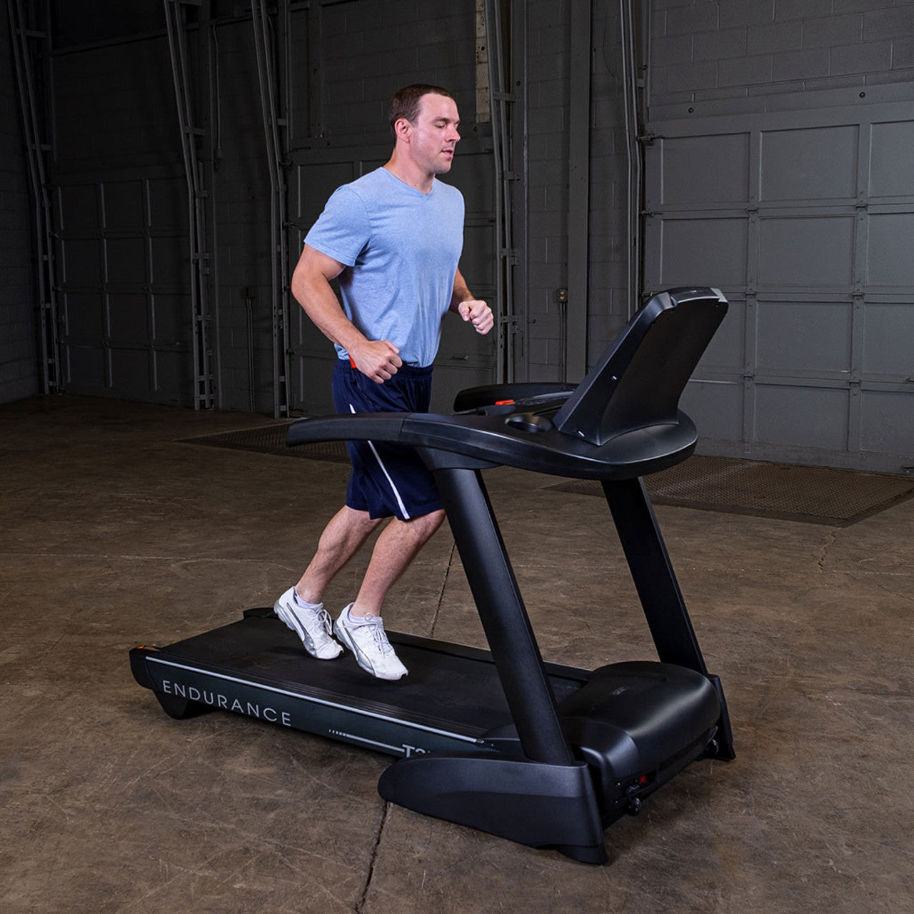 Body-Solid (T25) Foldable Incline Treadmill for Jogging & Walking, 400lbs. Weight Capacity, 4 HP Electric Motor Running Machine with Anti-Static Carbon Woven Belt, Speed Range 1-10 mph, Black