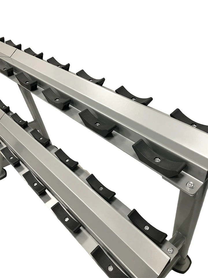 Two Tier 10 Pair Dumbbell Rack (BLACK or SILVER) Pure Craft Industries