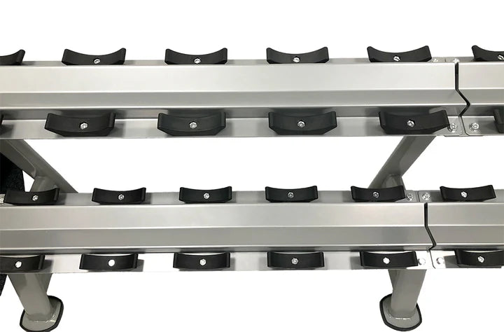 Two Tier 10 Pair Dumbbell Rack (BLACK or SILVER) Pure Craft Industries