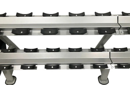 Two Tier 10 Pair Dumbbell Rack (BLACK or SILVER) Pure Craft Industries