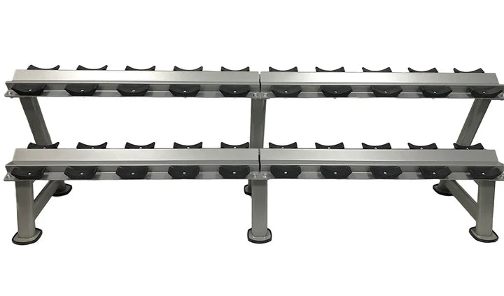 Two Tier 10 Pair Dumbbell Rack (BLACK or SILVER) Pure Craft Industries
