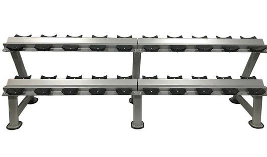 Two Tier 10 Pair Dumbbell Rack (BLACK or SILVER) Pure Craft Industries