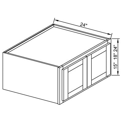 W361524B – 15″ Double Door Wall Bridge Cabinet 24″ Deep