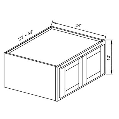 W361224B – 12″ Double Door Wall Bridge Cabinet 24″ Deep