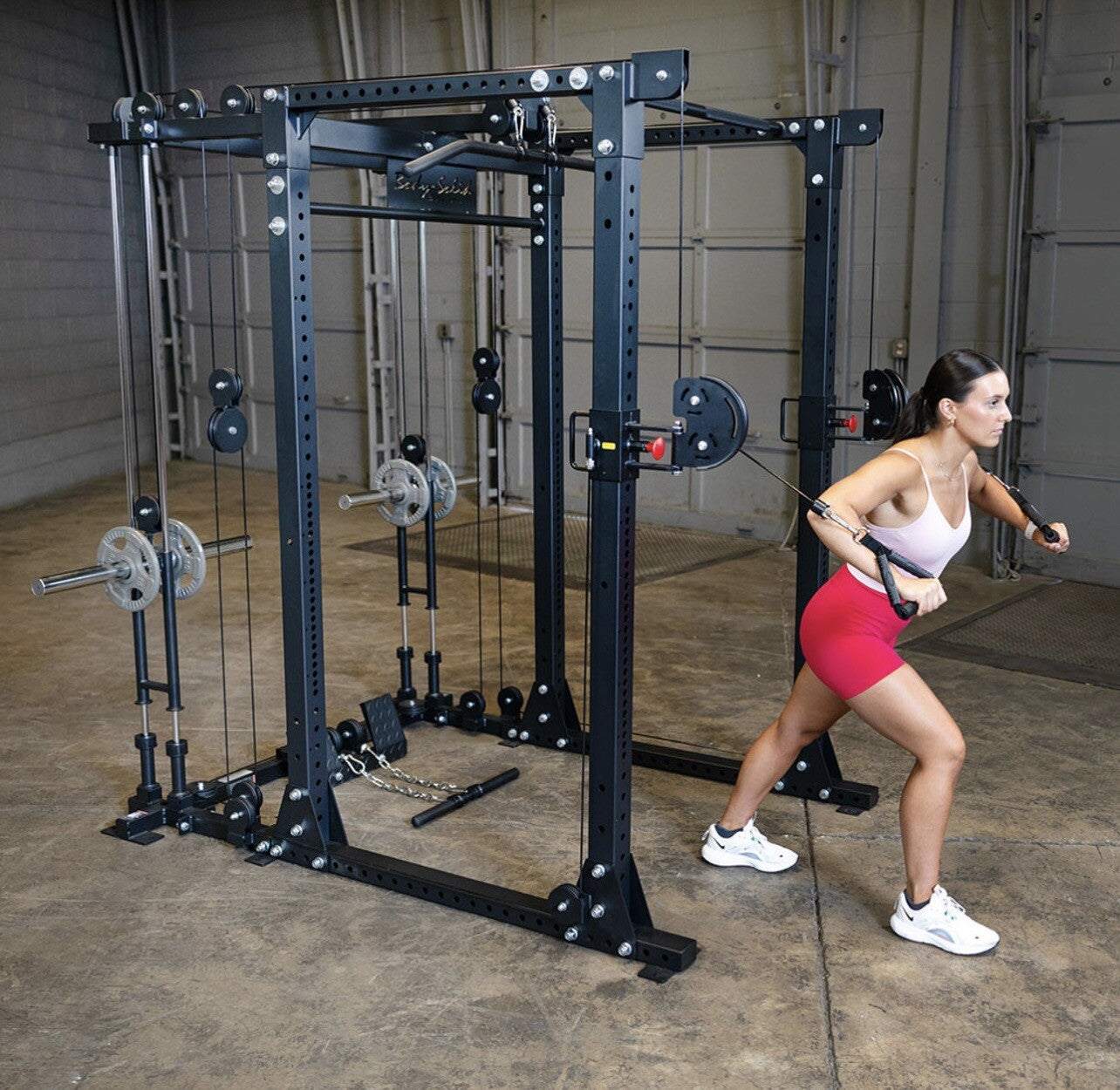 Body-Solid GPR400 Power Rack with Functional Trainer and Weight Set