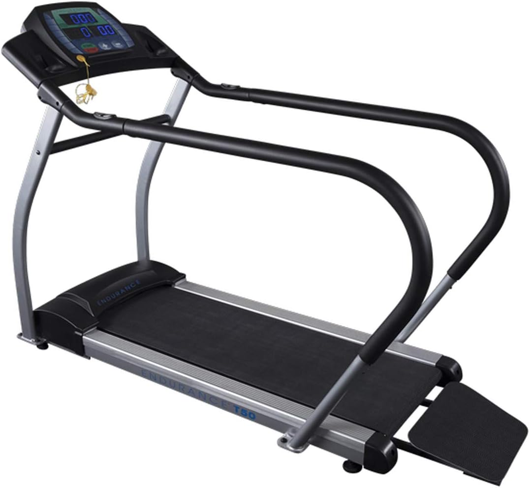 Body Solid (T50) Endurance Cardio Walking Treadmill - Adjustable Speed, Full-Length Handrails, Wide Ramp, Heart Rate Monitor, LED Display