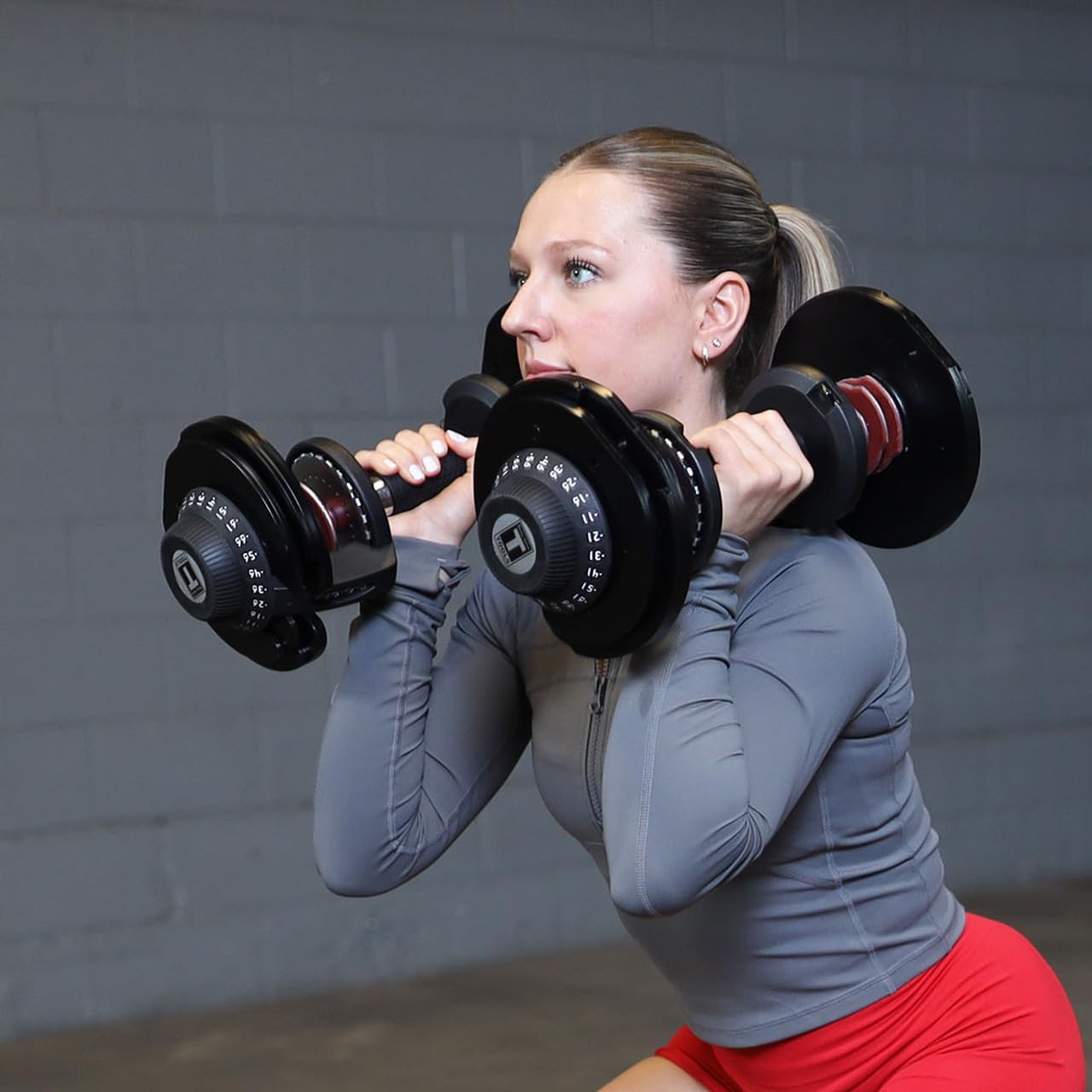 Body-Solid Tools Adjustable Dumbbell Set, 11 lb. to 66 lb. with Stand