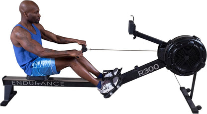 Body-Solid Endurance (R300) Air Resistance Indoor Rower - Cardio & Total Body Workout Machine with Self-Generating Power