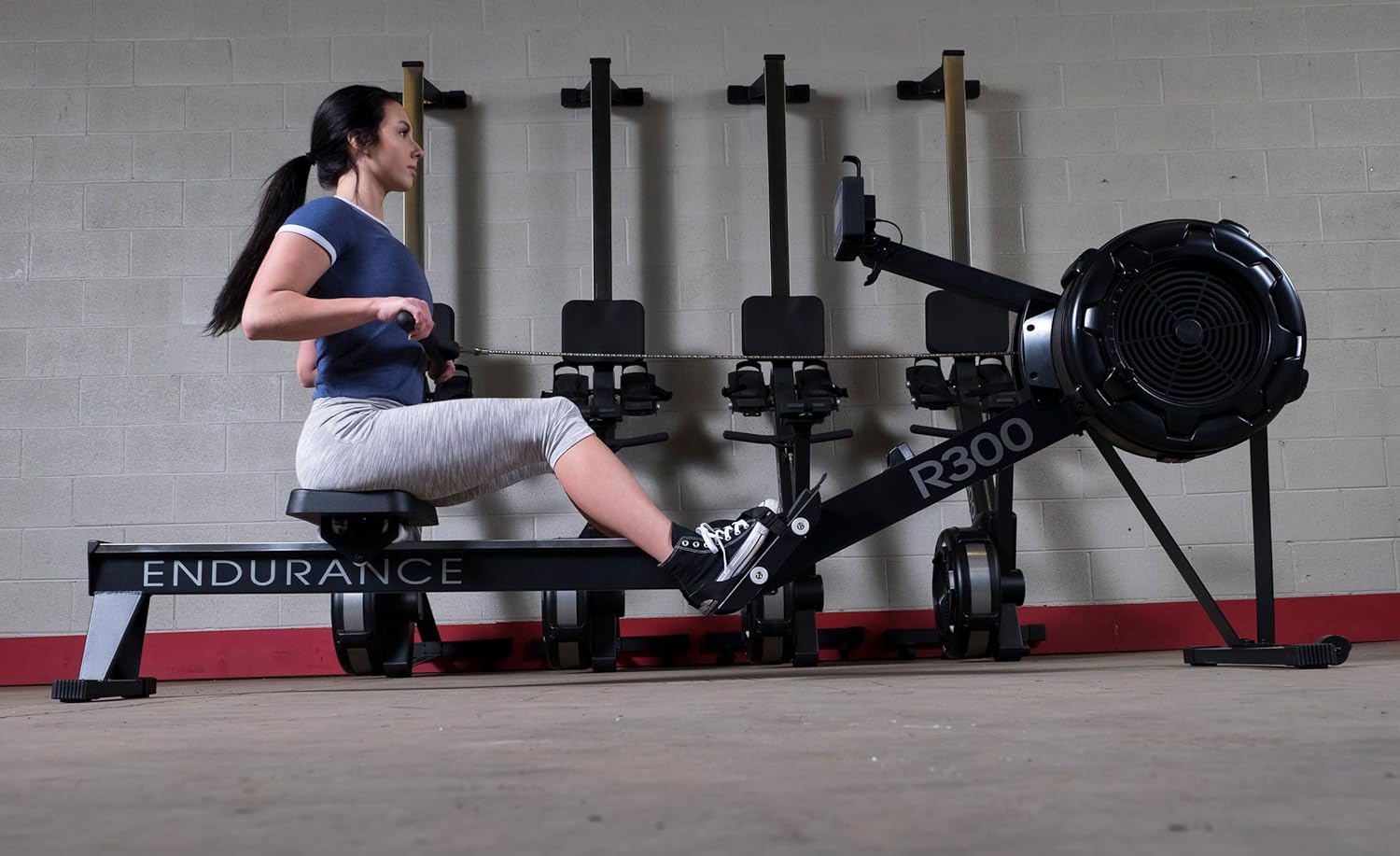 Body-Solid Endurance (R300) Air Resistance Indoor Rower - Cardio & Total Body Workout Machine with Self-Generating Power