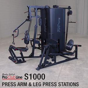 Body-Solid (S1000/3) Pro Clubline Multi-Station Four Weight Stack Commercial Gym Machine, Upper & Lower Body Strength Training Functional Workout Stations for Weights Lifting and Bodybuilding, 310 lb