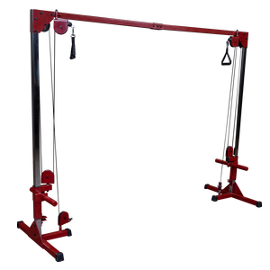 This cable crossover machine allows users to access a near-unlimited number of high and low pulley exercises while working every major muscle group.