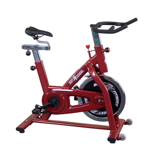 The Best Fitness BFSB5R Indoor Training Cycle offers the feel of road biking thanks to a chain-drive system and challenging 40lb. flywheel. Everything is adjustable: handlebar height, seat height, seat position