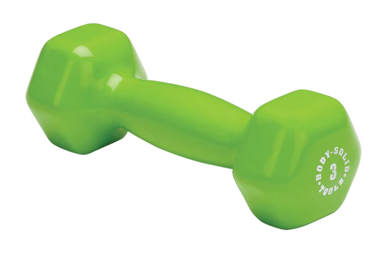 Green 3lb vinyl dumbell