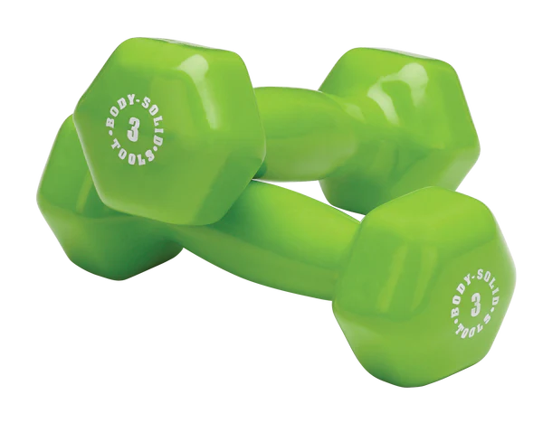 Green 3lb vinyl dumbell