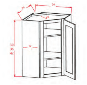 Wall Diagonal Corner Cabinet 24″ x 30″