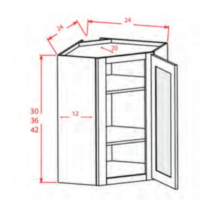 DCW2430GD – Wall Glass Door Diagonal Corner 24″ x 30″