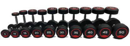 5LB-50LB Pro Style Rubber Dumbbell Set Pure Craft Industries