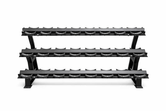 3 Tier 15 Pair Commercial Dumbbell Rack | Heavy-Duty Gym Rack