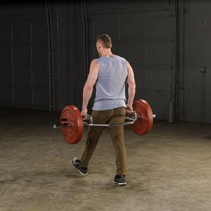 Body-Solid OTB50RH Olympic Shrug Bar with Raised Handles for Squats and Lunges, 600 Lb. Weight Plate Capacity