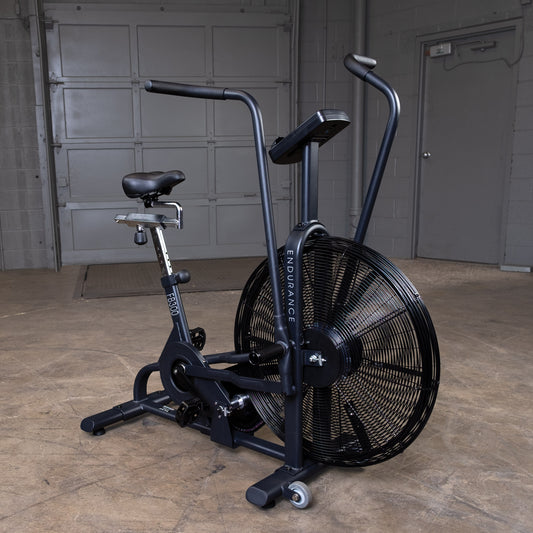 Body-Solid Endurance (FB300B) Dual Action Fan Bike - Adjustable Seat, Transport Wheels, Commercial Grade Stationary Exercise Bicycle for High-Intensity Workouts and Rehabilitation