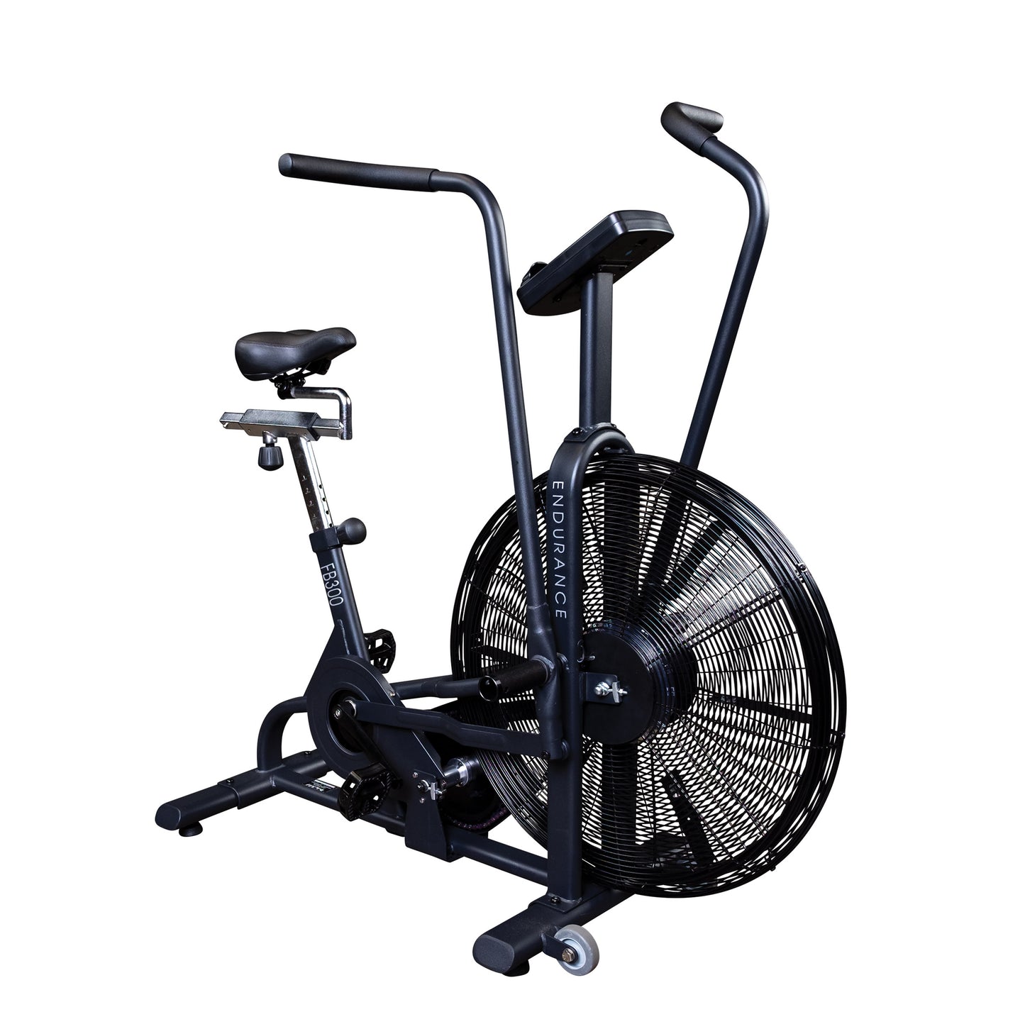 Body-Solid Endurance (FB300B) Dual Action Fan Bike - Adjustable Seat, Transport Wheels, Commercial Grade Stationary Exercise Bicycle for High-Intensity Workouts and Rehabilitation