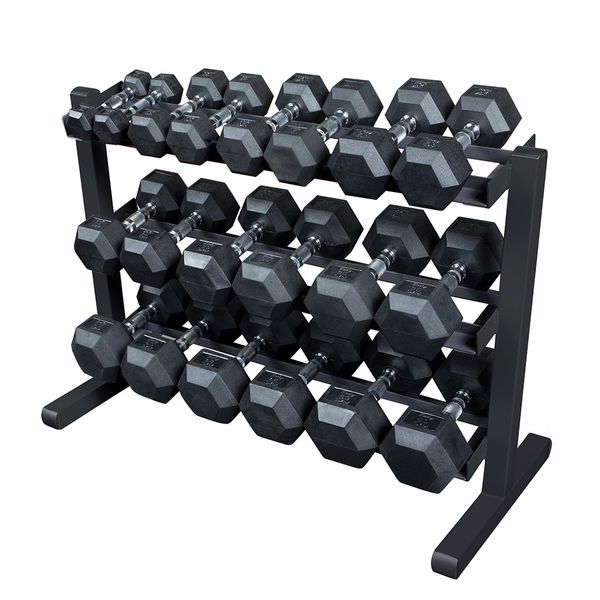 Body-Solid Three-Tier Horizontal Dumbbell Rack (GDR363) - Dumbbells not Included