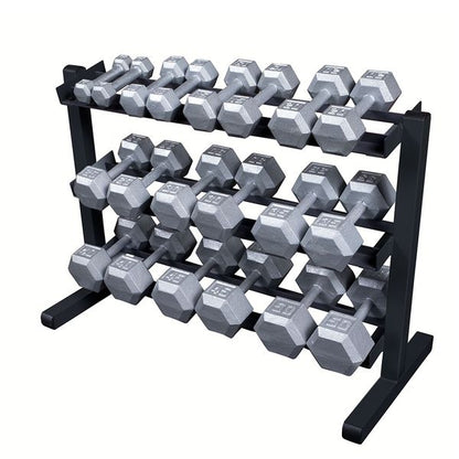 Body-Solid Three-Tier Horizontal Dumbbell Rack (GDR363) - Dumbbells not Included