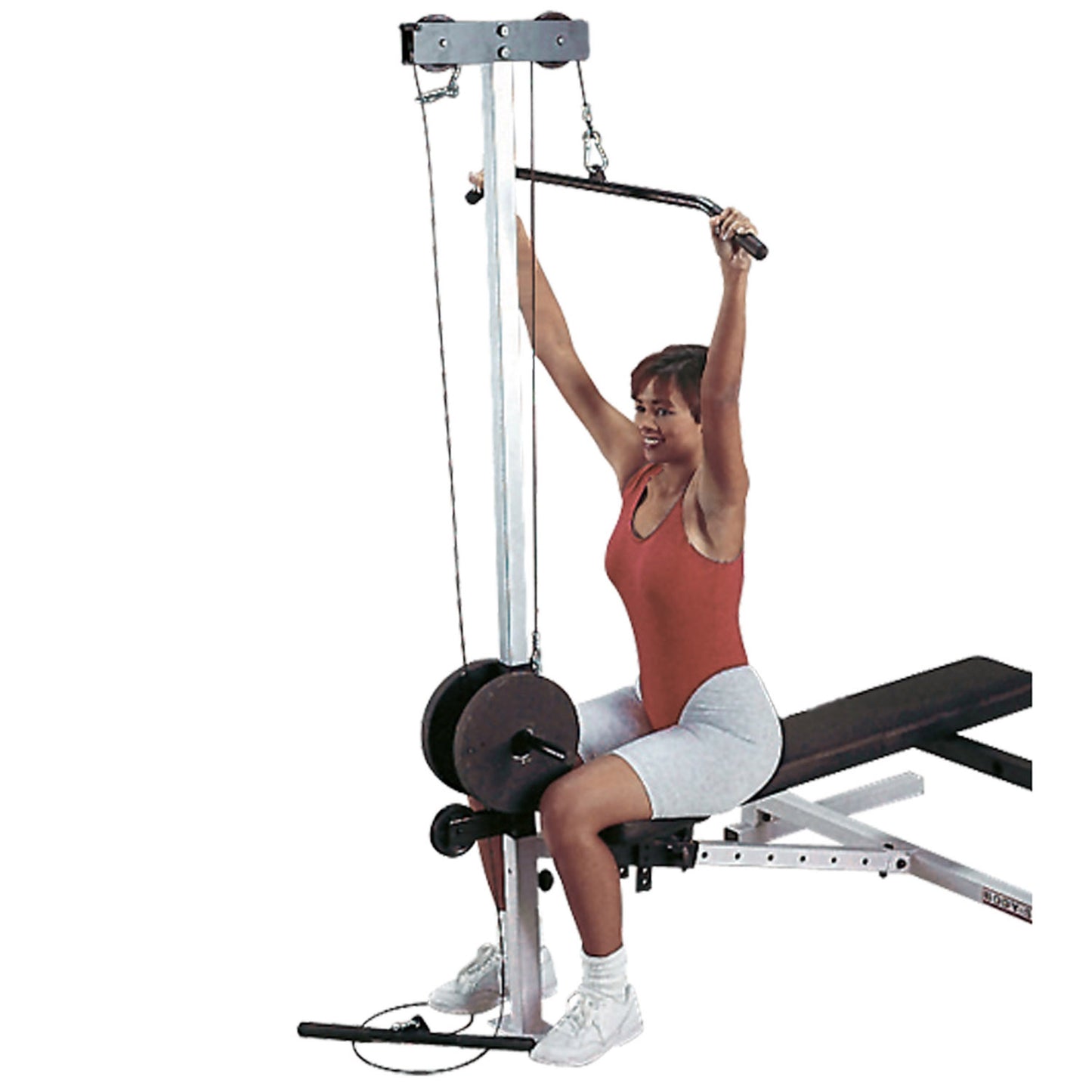 Lat Pull Down/Seated Row Attachment for Benches