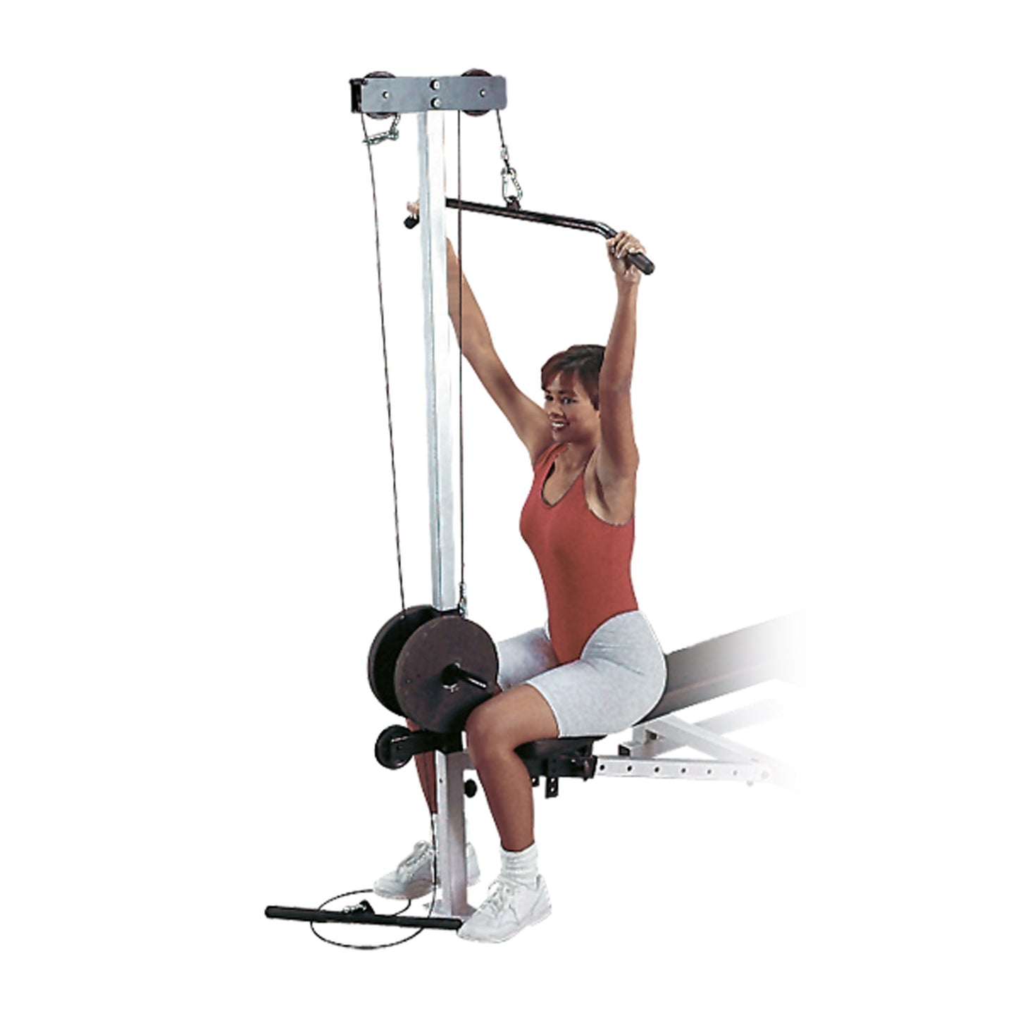 Lat Pull Down/Seated Row Attachment for Benches