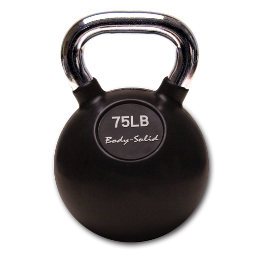 KBC75 - Chrome, Rubber Kettlebell 75lb