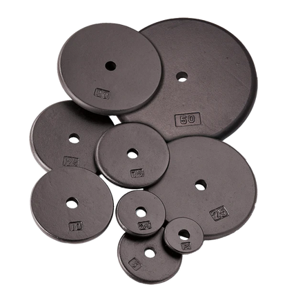 Individual Cast Black 1" Plates 1.25, 2.5, 5, 7.5, 10, 12.5, 20, 25, 50 lbs (per LB)