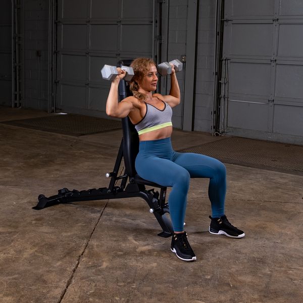 Body-Solid Pro Clubline (SFID325B) Adjustable Bench for Power Racks and Dumbbell Curls, Home and Commercial Gym