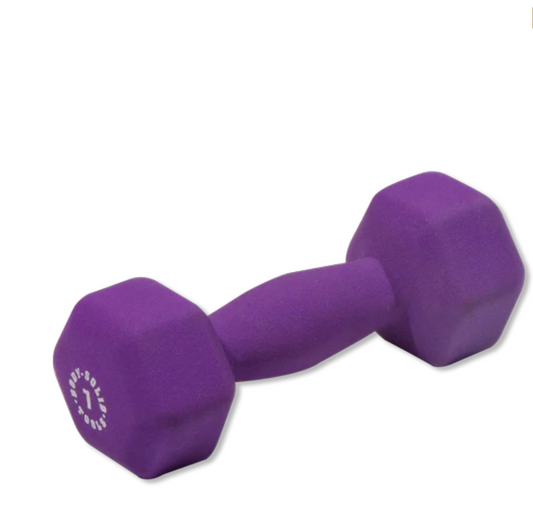 Dark purple 7lb neoprene dumbell