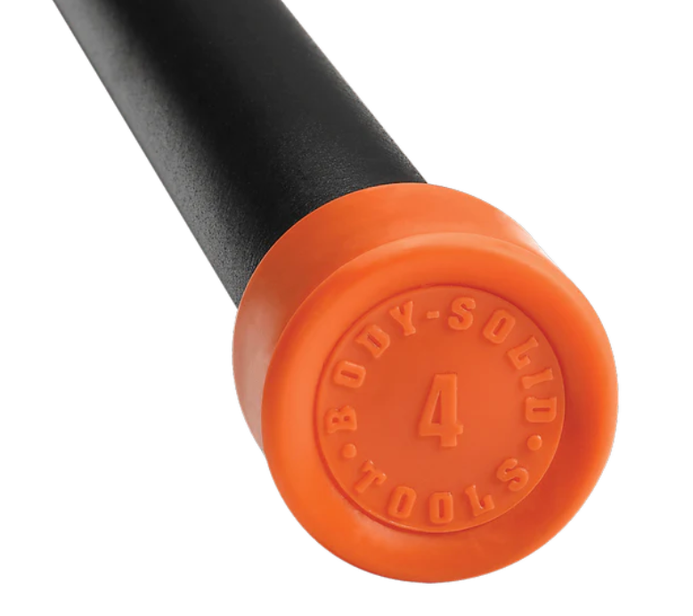 4LB ORANGE PADDED WEIGHTED BAR - Grip Diameter 1"