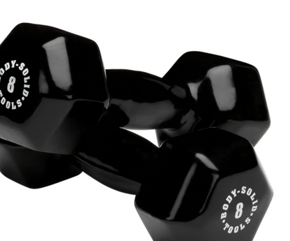 Black 8lb vinyl dumbell