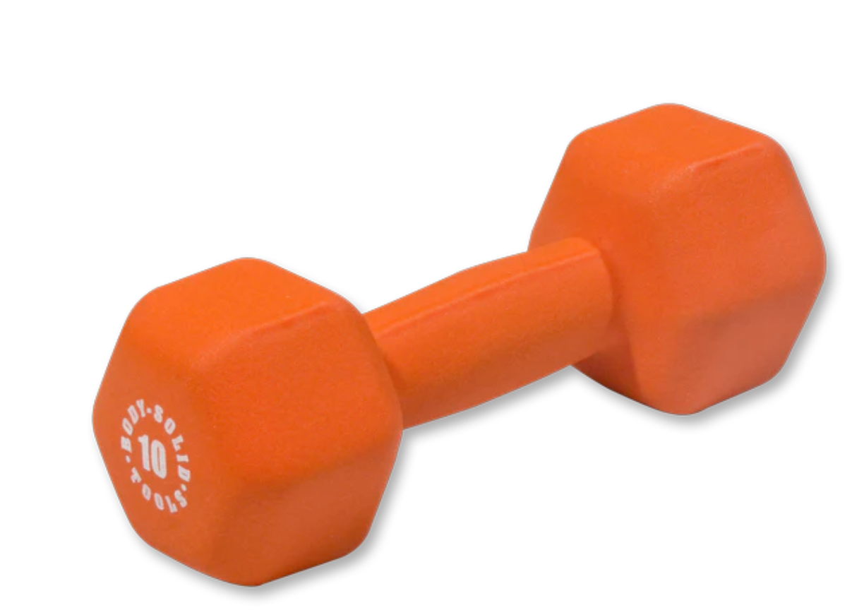 Orange 10lb neoprene dumbell