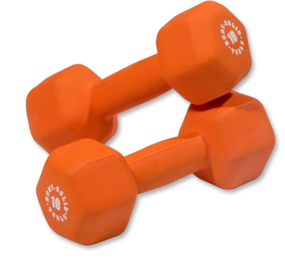 Orange 10lb neoprene dumbell